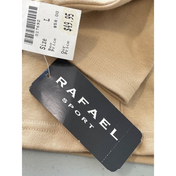 Vintage 90s Rafael Button Front Shirt Size Large Long Sleeve Taupe Tan NEW - Picture 7 of 8